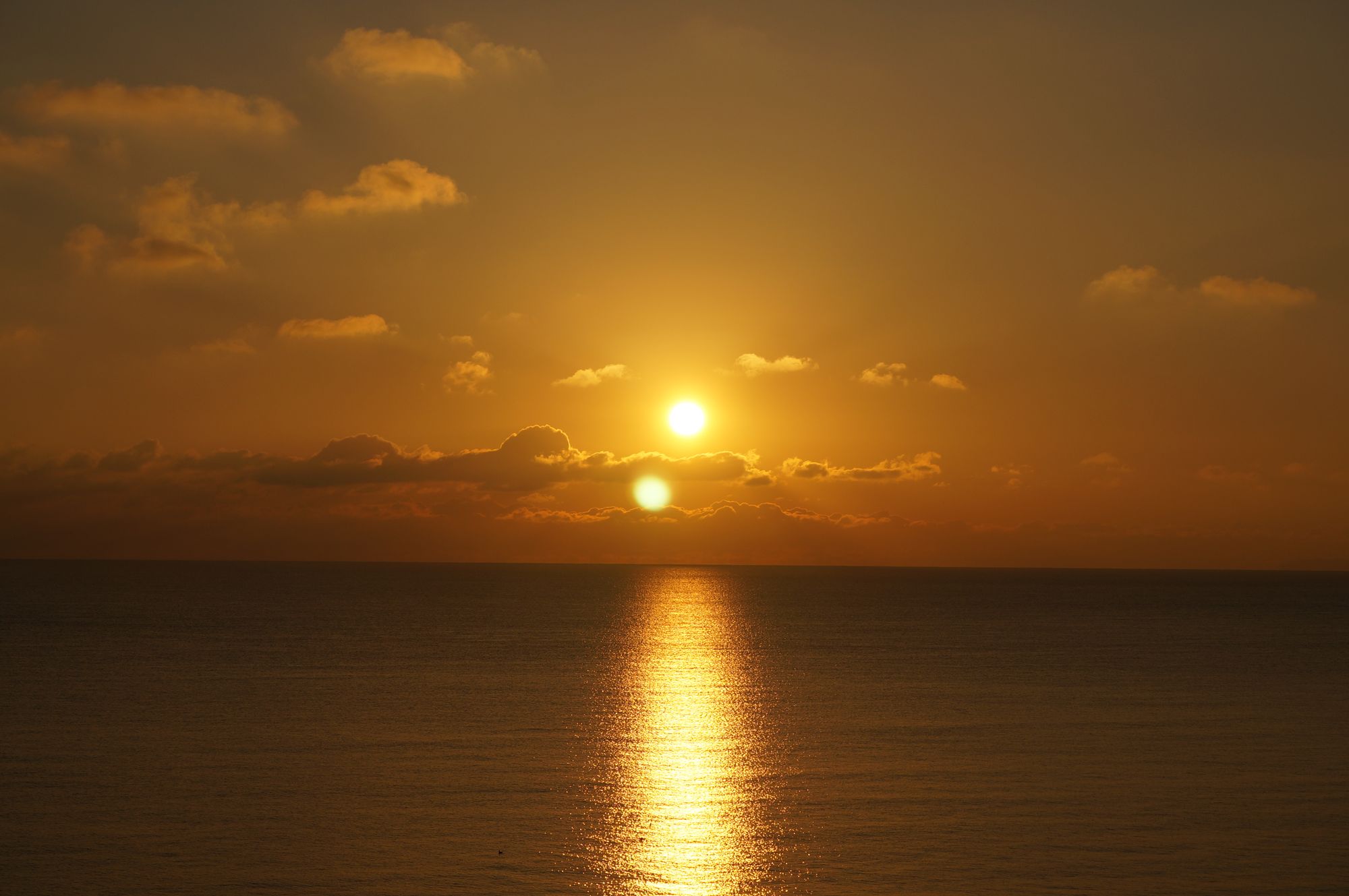 Sonnenuntergang bei der Isle of Wight.